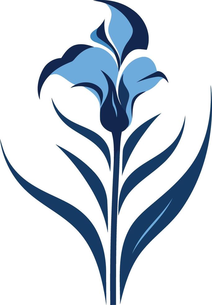 Elegant blue flower silhouette perfect for logo design, branding, or decorative elements vector