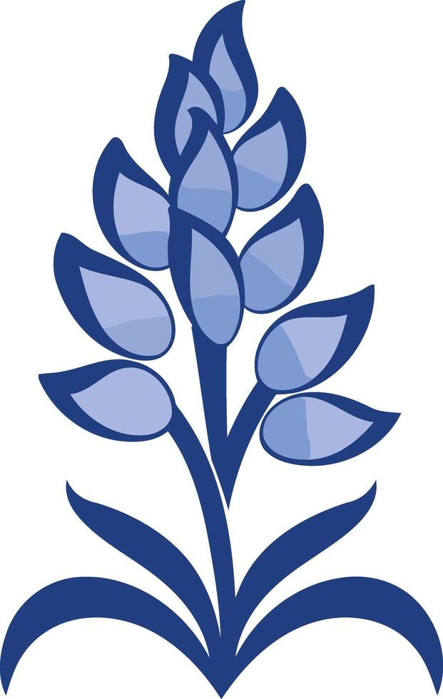 Bluebonnet flower icon, stylized for branding and design vector