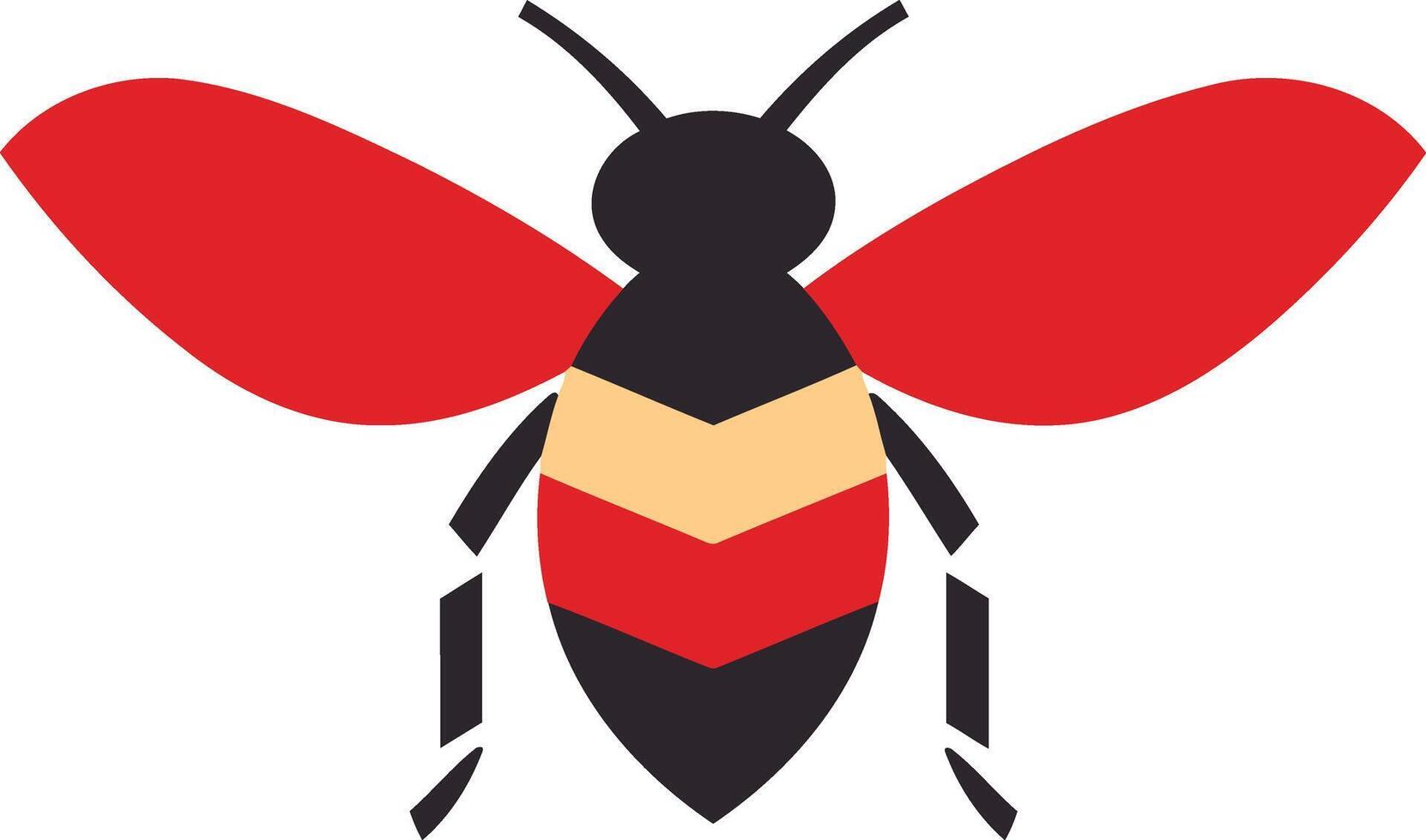 A simple, bold bee logo design vector