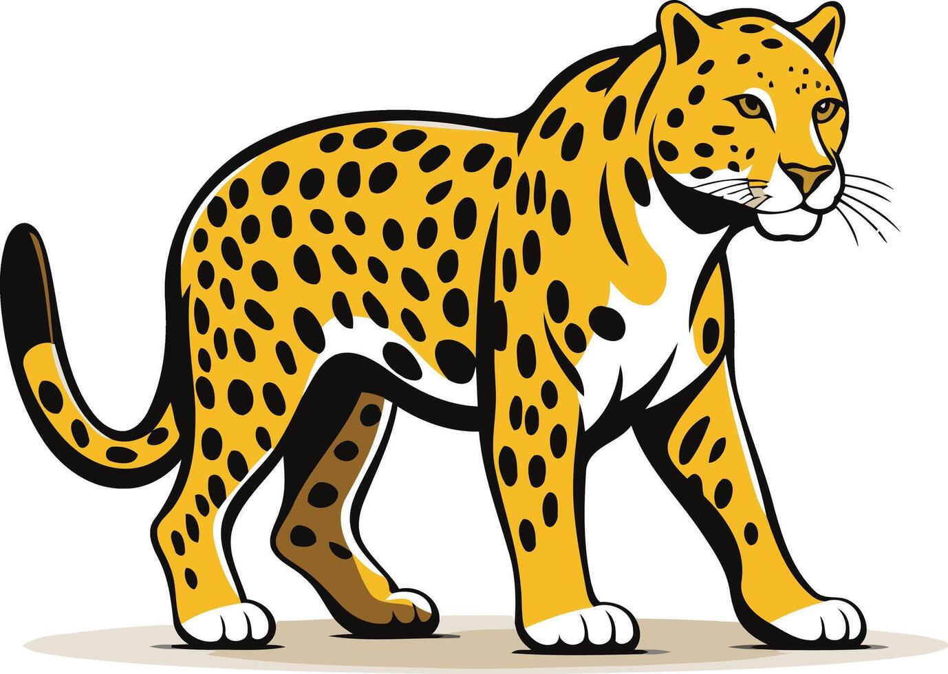 A fierce and powerful jaguar, rendered in a classic cartoon style vector