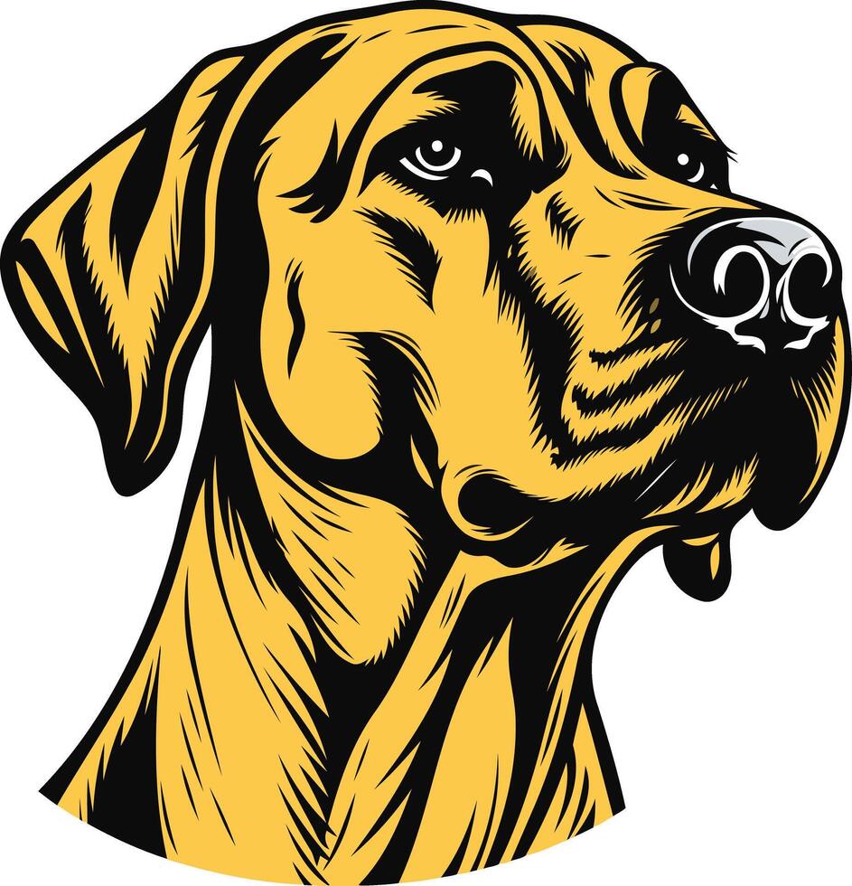 Close-up Portrait of a Golden Retriever Dog vector