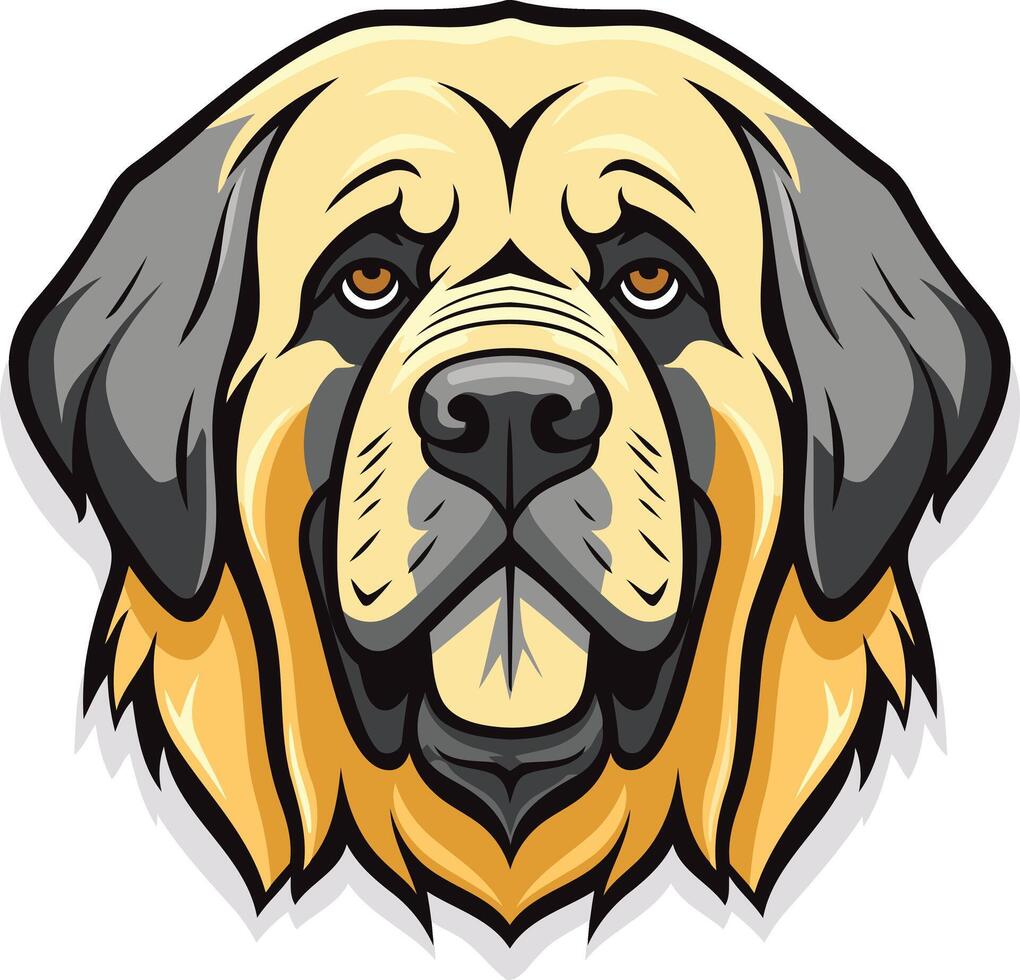 Close-up Portrait of a Leonberger Dog vector