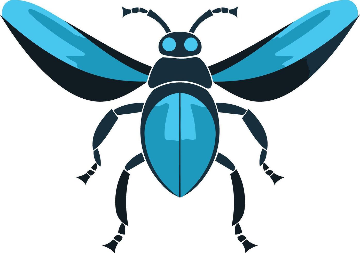 Stylized blue beetle illustration, perfect for branding, logos, and design projects vector