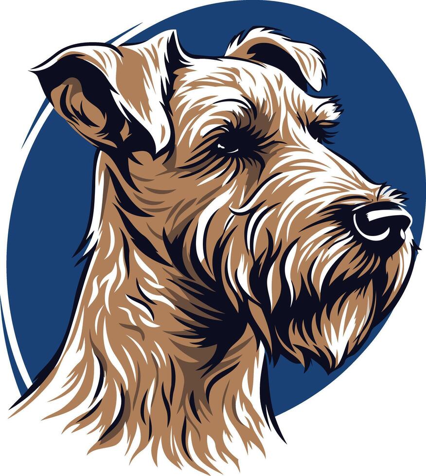 A striking, illustration of an irish terrier, capturing the breed's distinctive features with a bold, graphic style vector