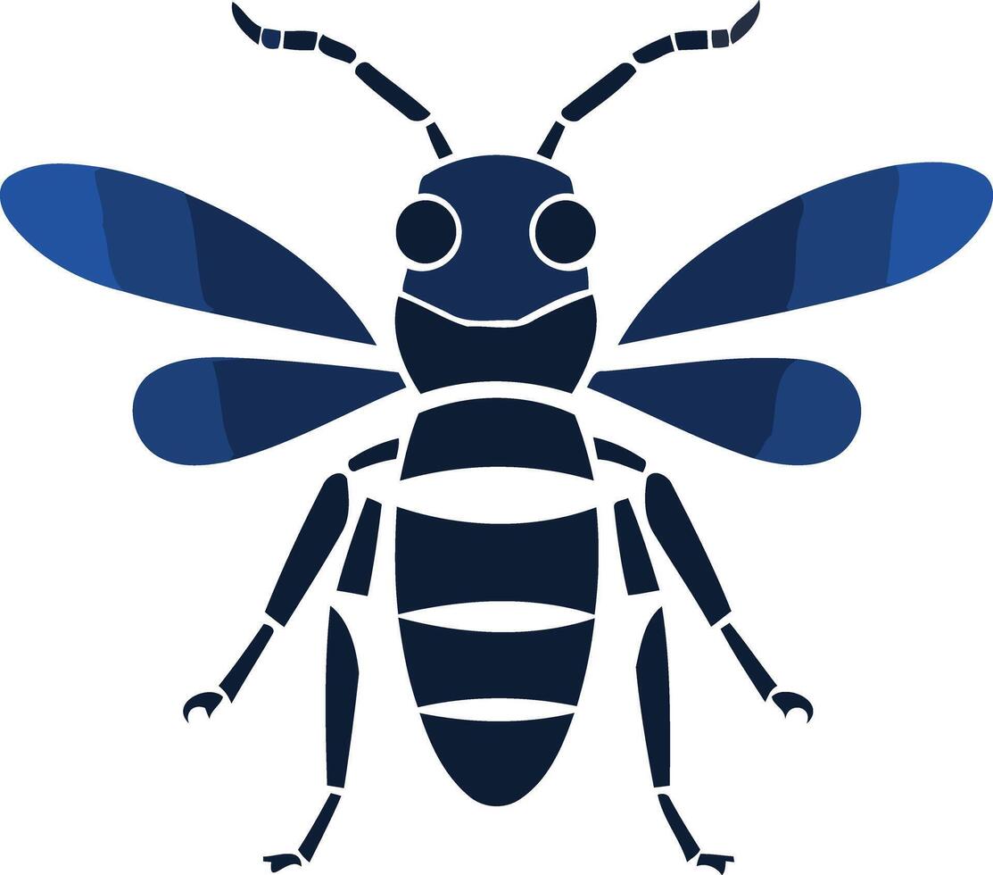 simple and stylish blue bee silhouette perfect for logo design, branding, and nature-themed projects vector