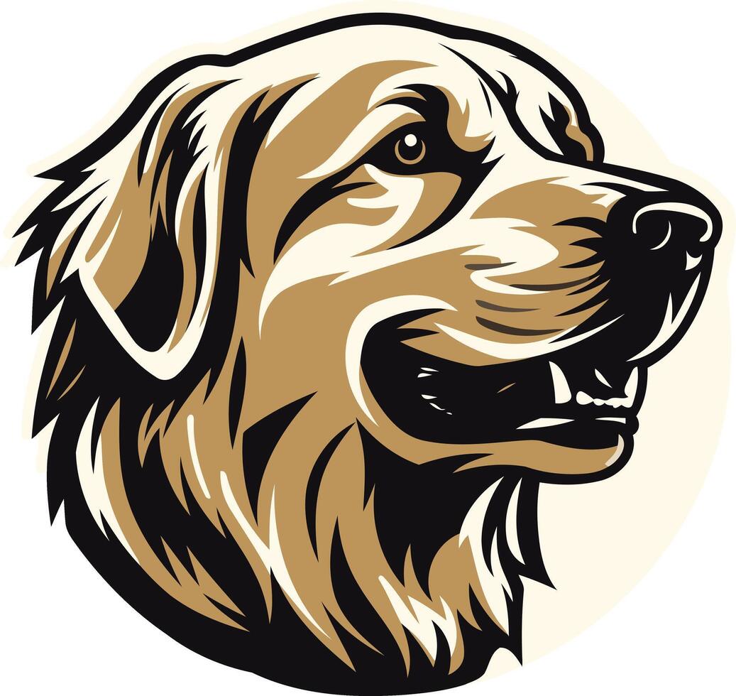 Golden Retriever Dog Head Illustration vector