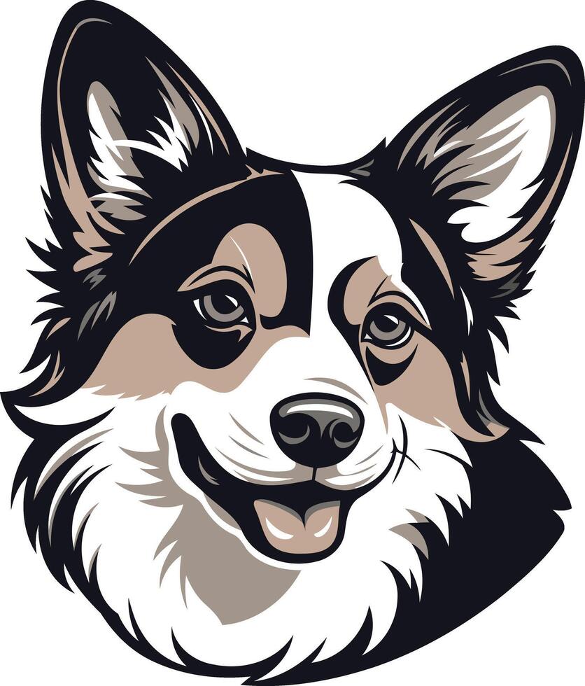 Smiling Corgi Portrait vector