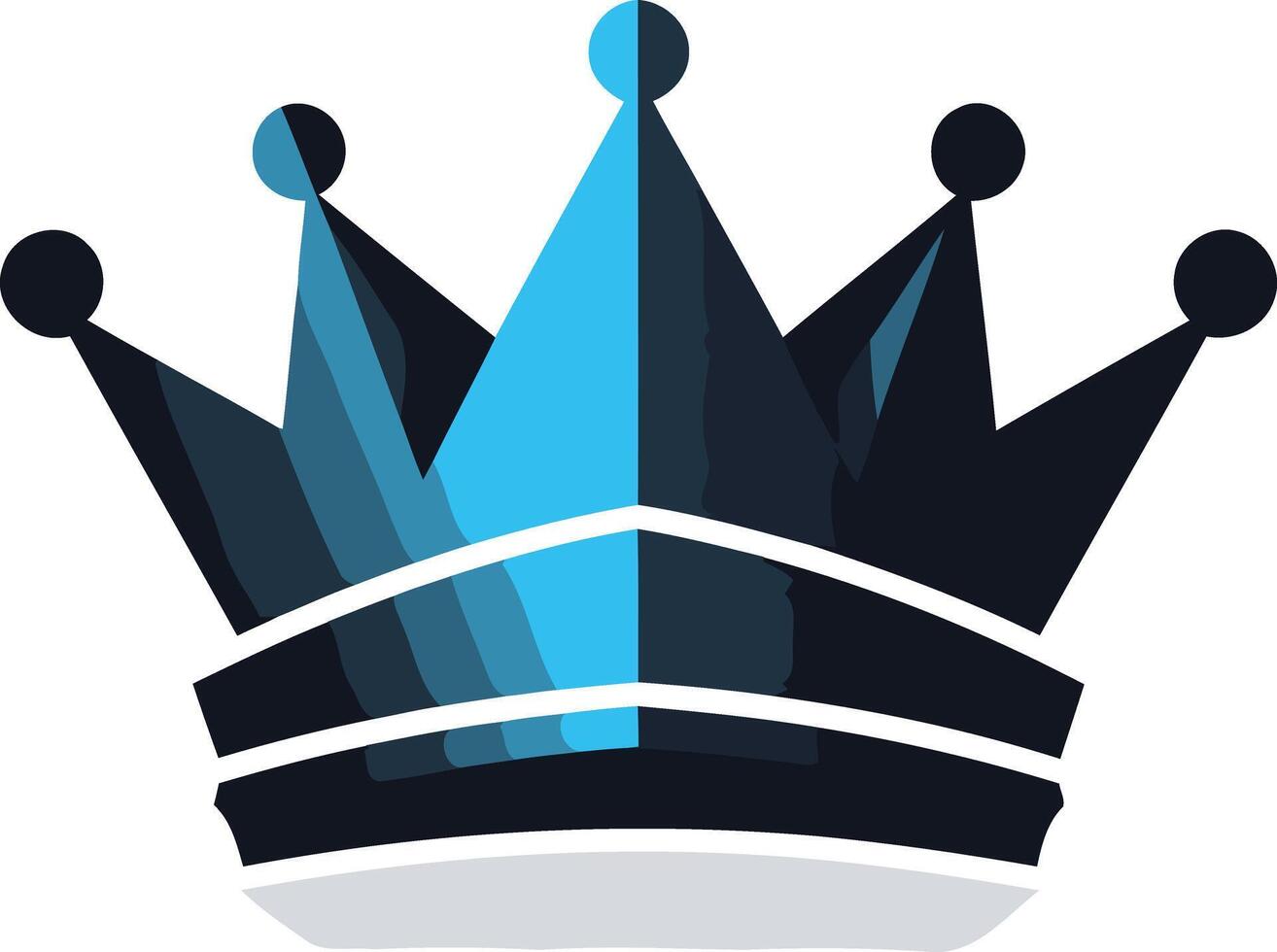 Modern, abstract crown design in blue and black, perfect for branding, logo design, and digital assets vector