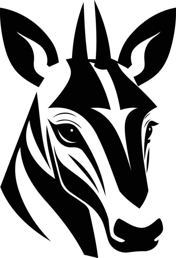 A bold, black and white illustration of a zebra's head, perfect for adding a touch of animal power to any project vector