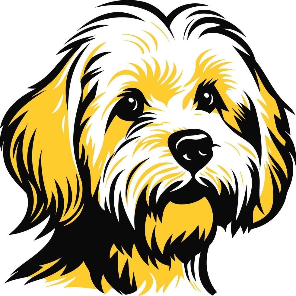 A Close-Up Portrait of a Fluffy Dog vector