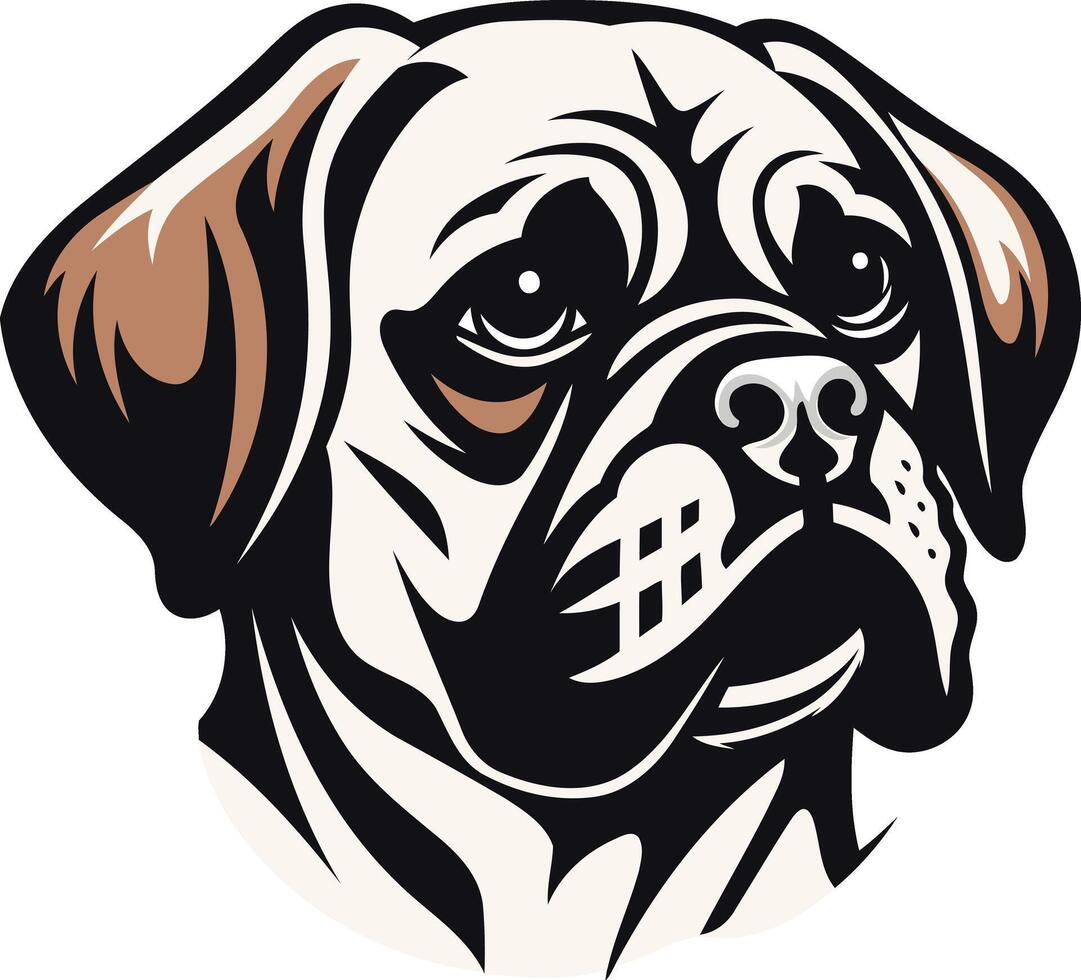 Portrait of a Pug Dog vector