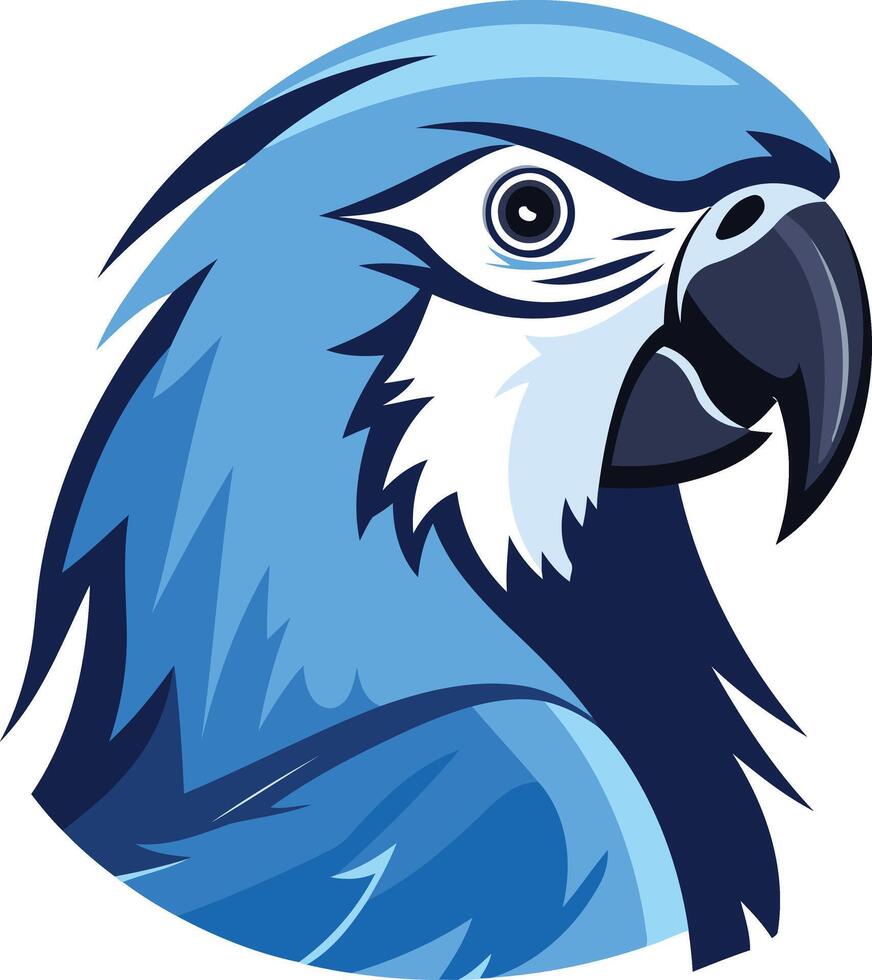 Blue Macaw Profile with Bold Features vector