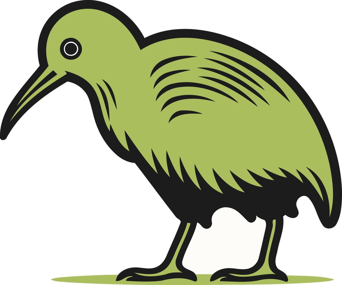 A cartoon illustration of a kiwi bird, the national bird of new zealand vector