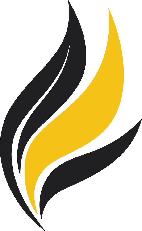 Abstract Flame Design in Black and Gold vector