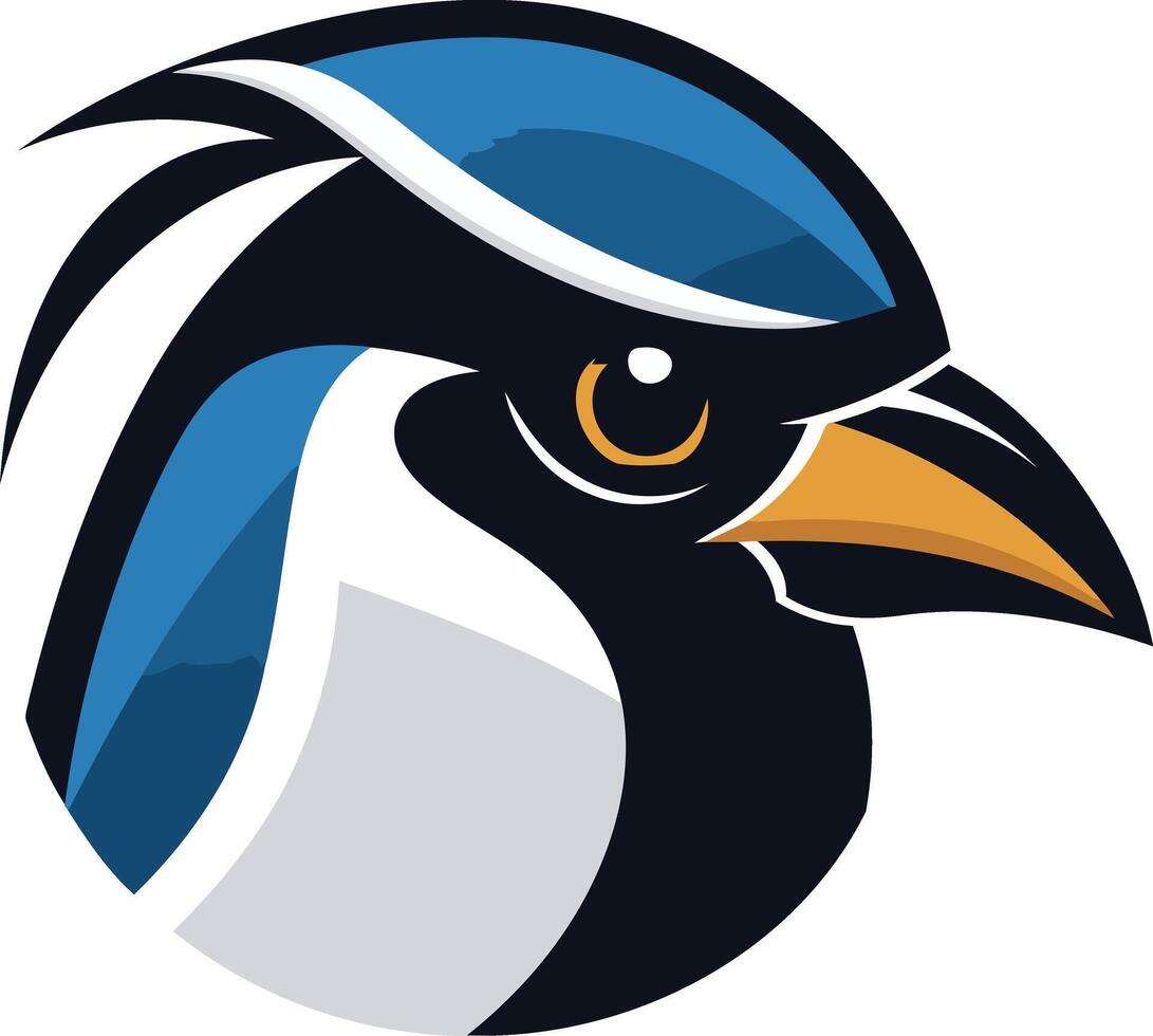 Bold and dynamic, this illustration of a bird's head is perfect for logos, branding, and sports teams vector