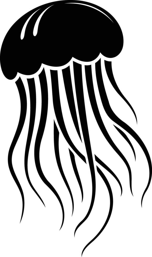 Simple, bold silhouette of a jellyfish vector