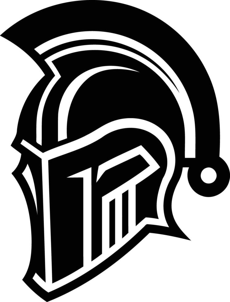 Bold and striking, this spartan helmet silhouette is perfect for logos, branding, or design projects that need a strong, masculine feel vector