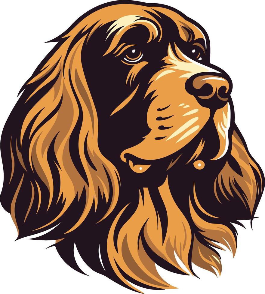A striking, illustration of a springer spaniel's head, perfect for pet related businesses, animal lovers, and breeders vector