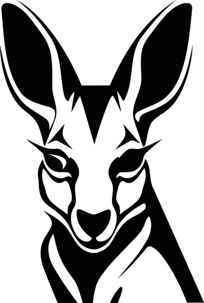Stylish black and white illustration of a fennec fox head, perfect for tattoos, t-shirts, and logos vector