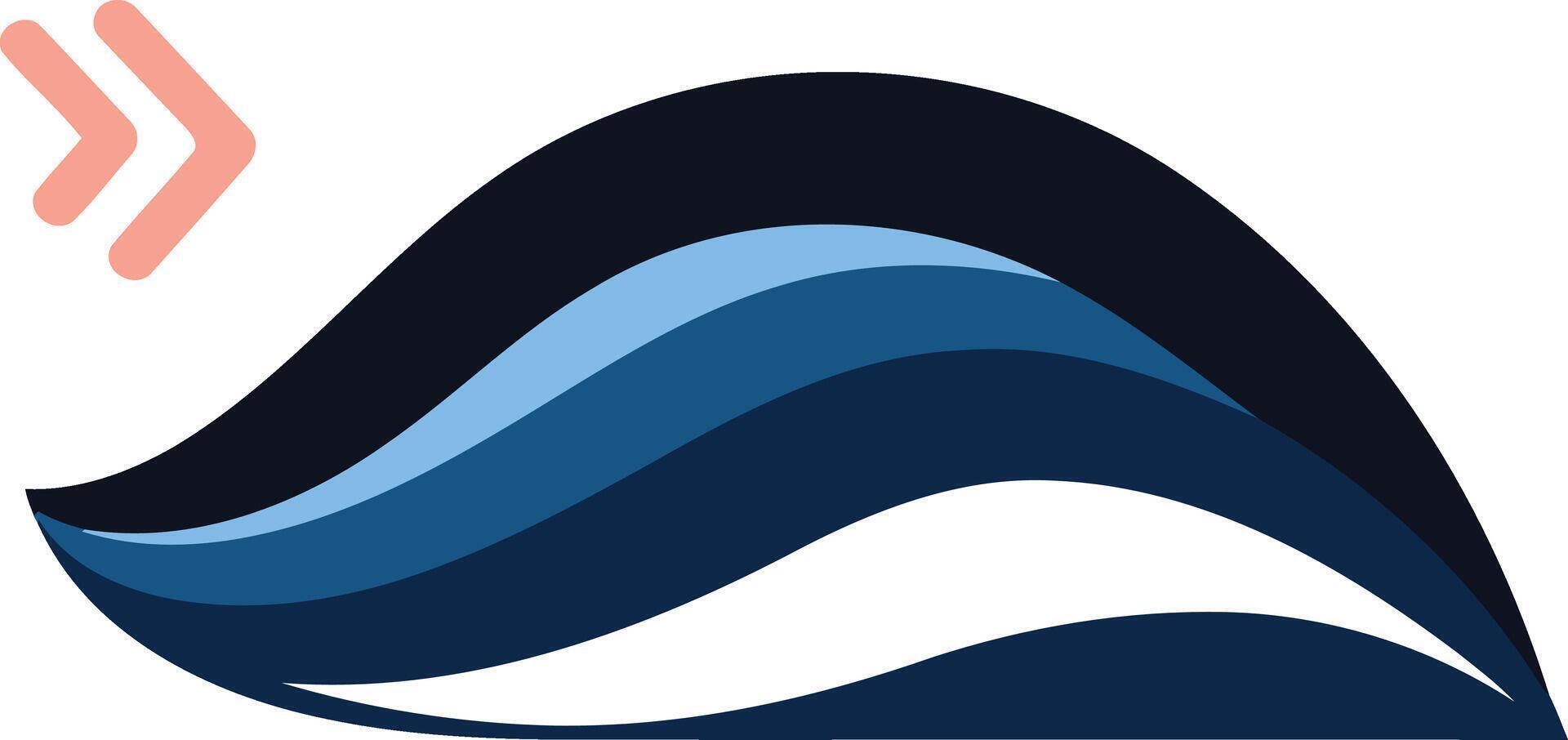 Abstract logo with a blue wave design, perfect for a company or organization focused on the ocean, water, or technology vector