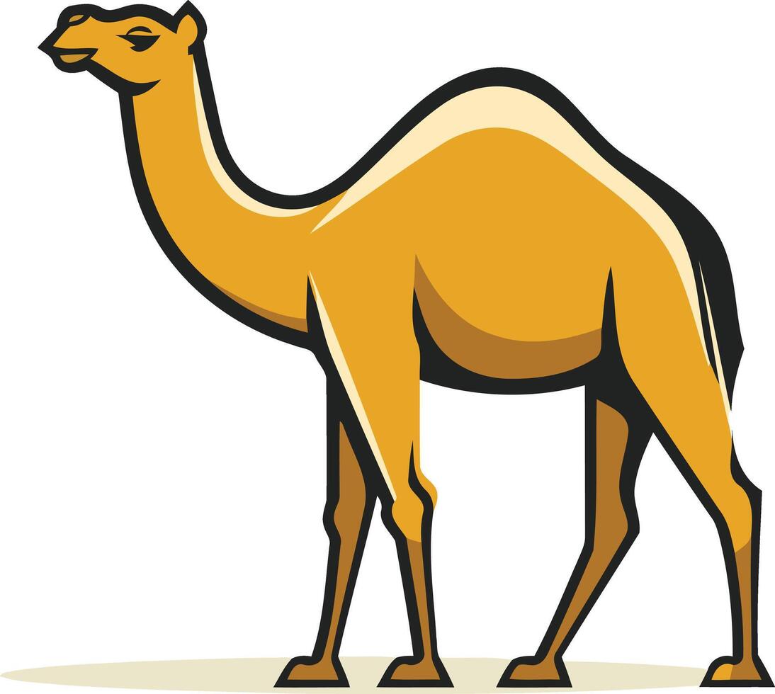 A cartoon camel illustration in a simplified style, perfect for branding, logos, and children's designs vector
