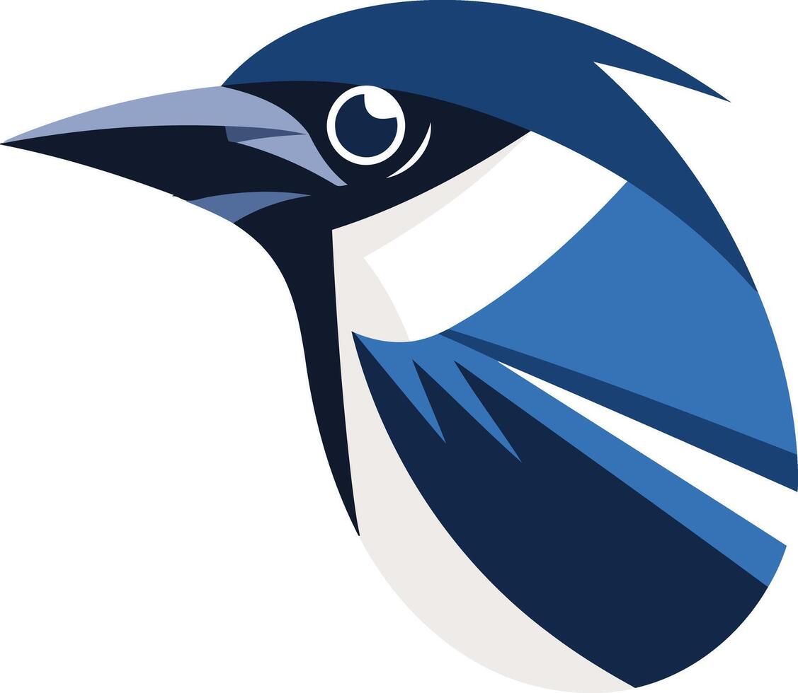 A stylized blue jay head illustration, perfect for logos, branding, and social media vector