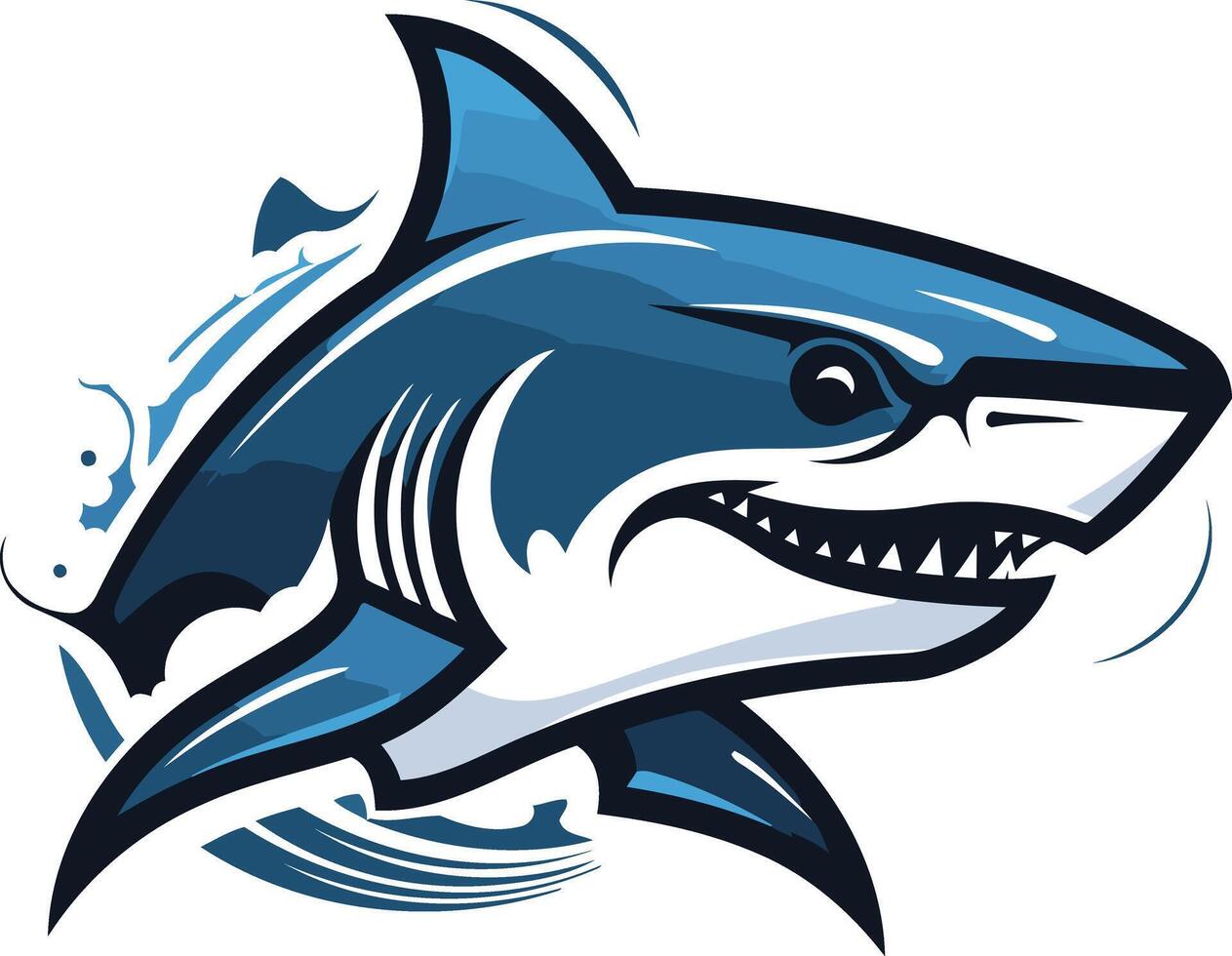 Powerful and dynamic shark logo design, perfect for sports teams, businesses, and branding projects vector
