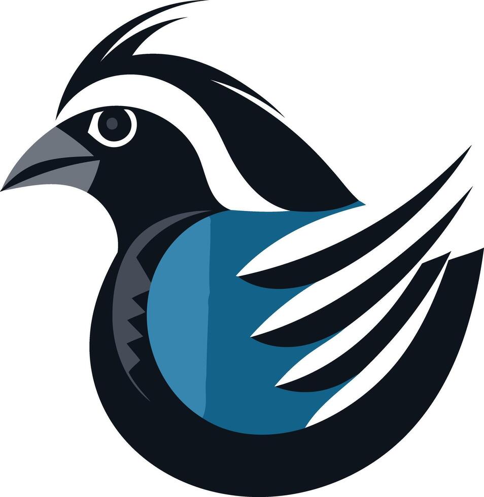 Abstract bird logo design with bold colors and sharp lines vector