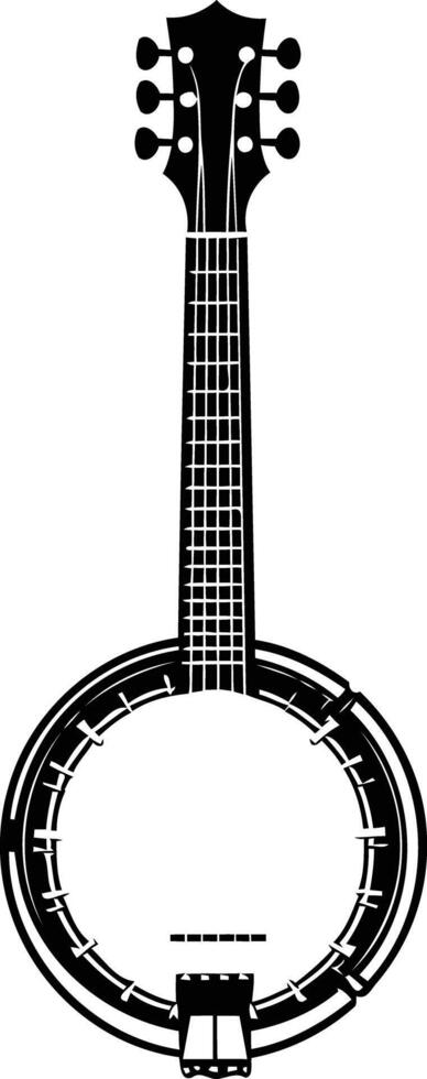 A simple silhouette of a banjo, perfect for music-themed designs, websites, and social media vector