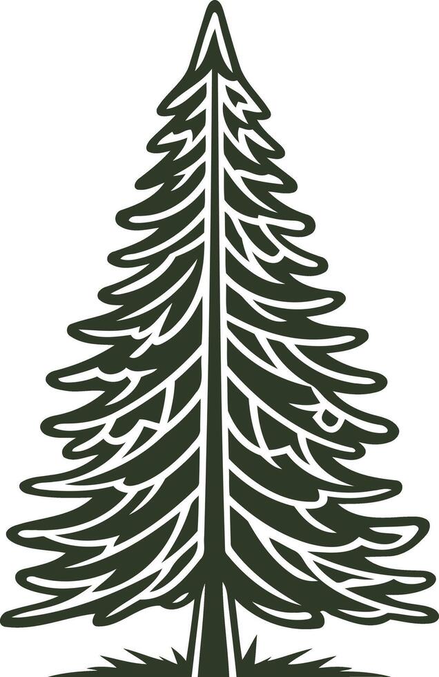 A simple, elegant pine tree silhouette perfect for logos, branding, or nature-inspired designs vector