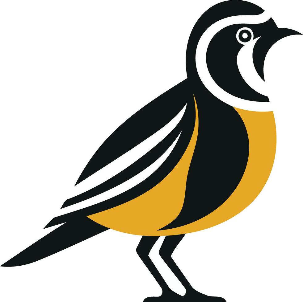 A stylized, illustration of a quail, perfect for logos, branding, and nature-inspired designs vector