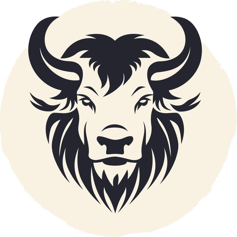 A powerful black and white illustration of a bull's head, perfect for branding, logos, and designs needing a strong and bold visual vector