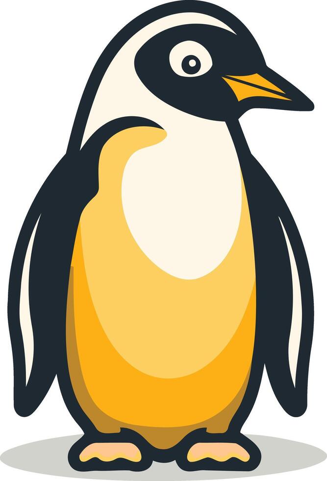 Cute cartoon penguin illustration with a friendly expression, perfect for children's books, websites, or branding vector