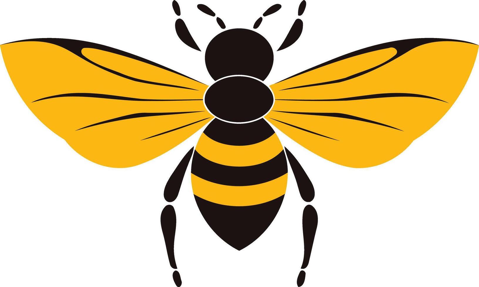 Simple, bold bee illustration perfect for logo design, branding, or nature-themed projects vector