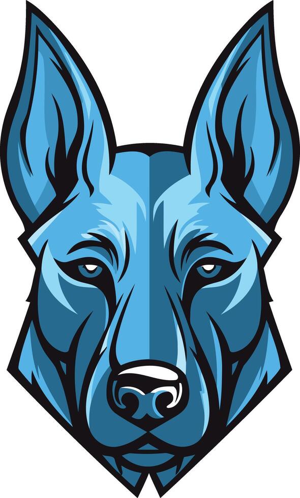 A fierce blue dog head logo, perfect for branding or as a mascot vector