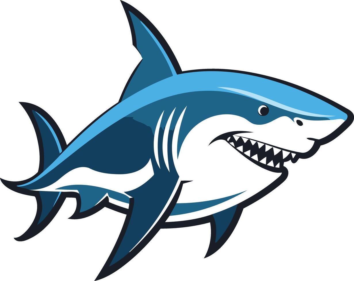 A fierce and dynamic cartoon shark logo vector