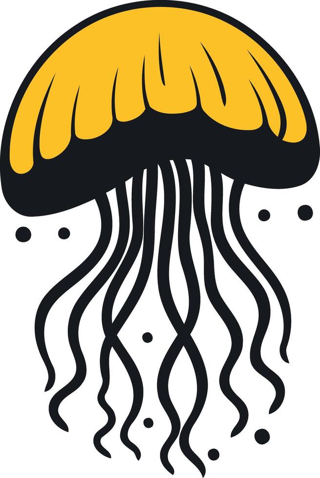 A simple, cartoon illustration of a jellyfish vector