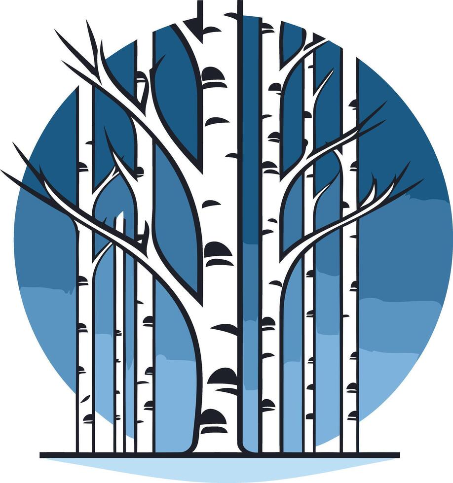 abstract illustration of birch trees in a forest, perfect for nature, sustainability, and environmental themes vector