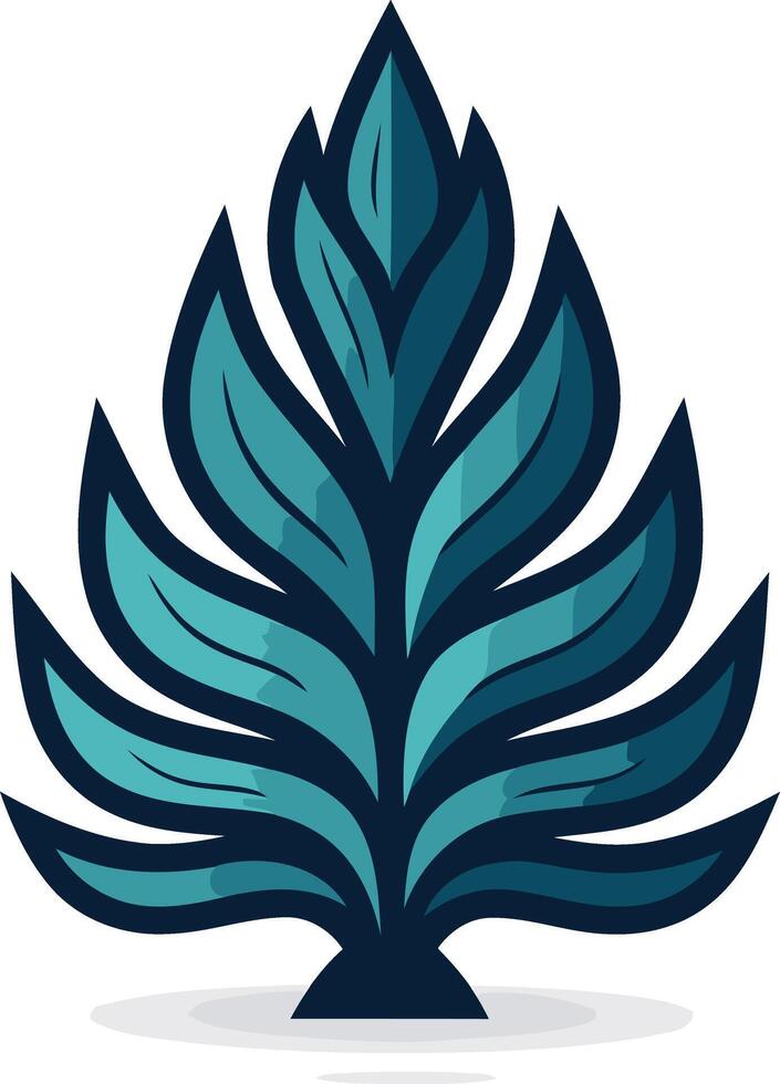 Stylized teal leaf icon, perfect for nature, eco, and organic branding vector