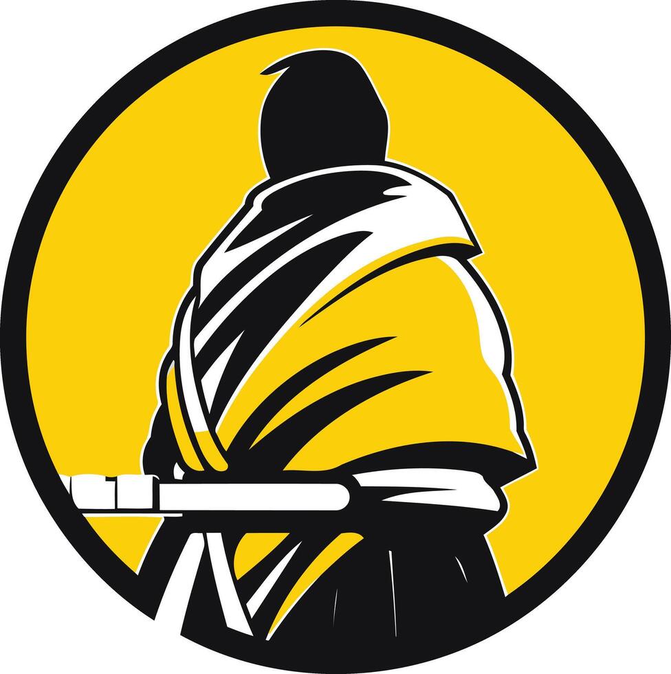 Silhouette of a Person in a Cloak vector