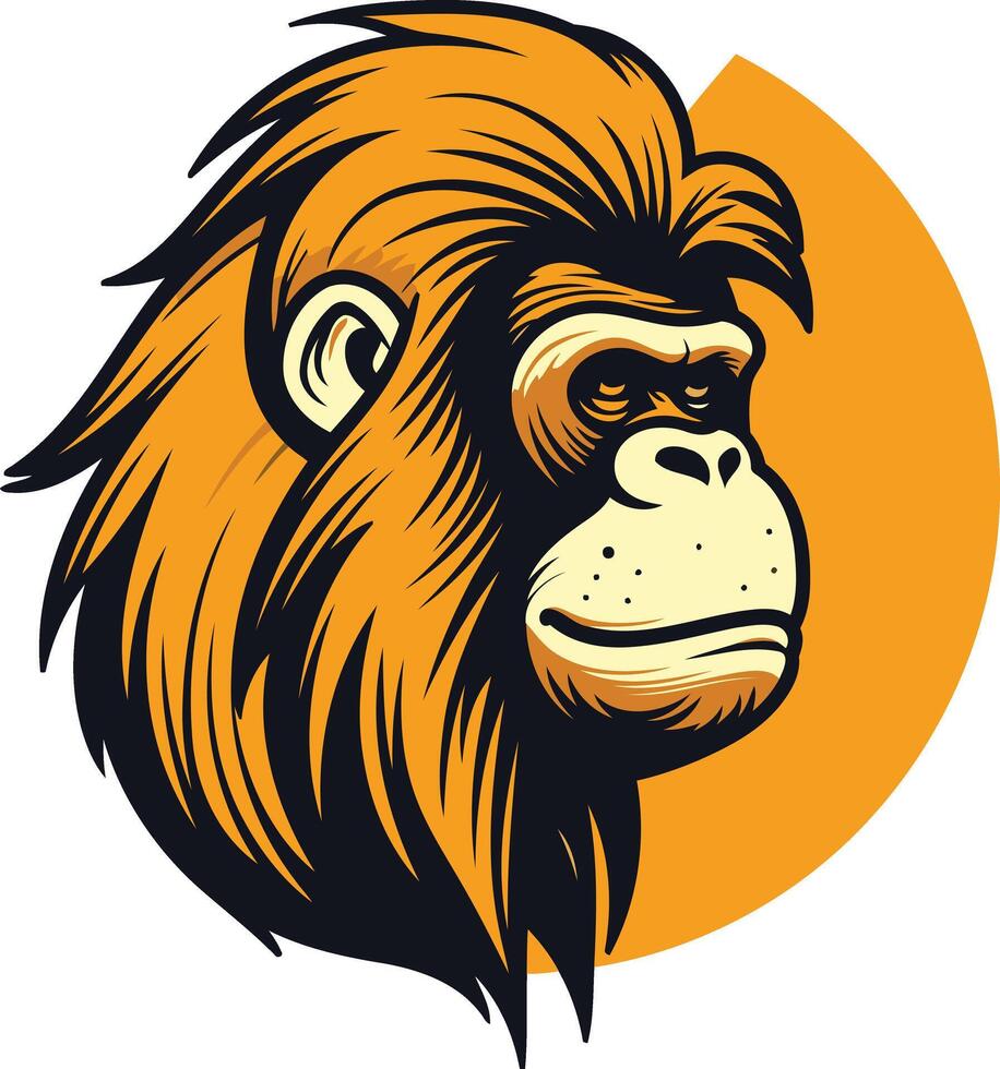 Orangutan with Long Hair vector
