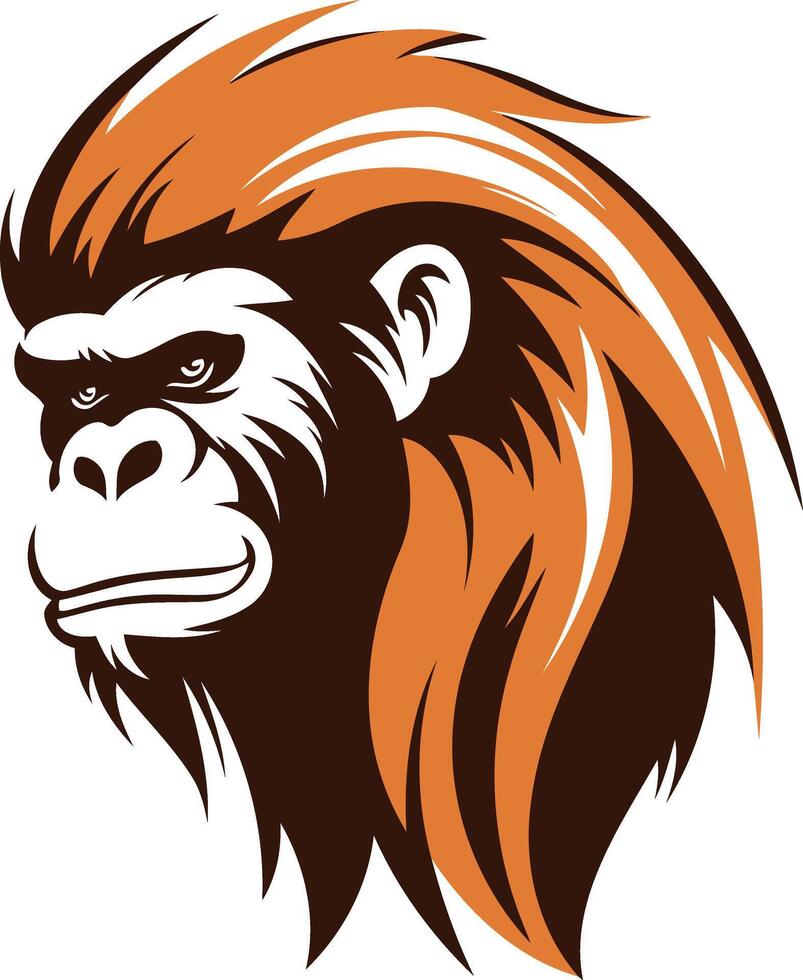 Stylized Illustration of a Gorilla Head vector