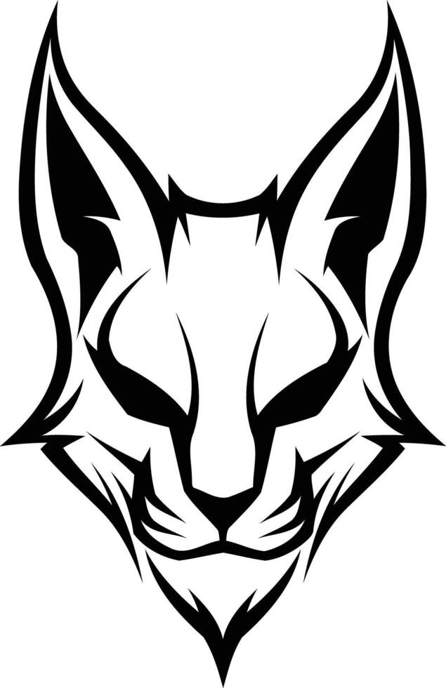 Stylized black and white illustration of a snarling fox head, perfect for branding, logos, and graphic designs vector