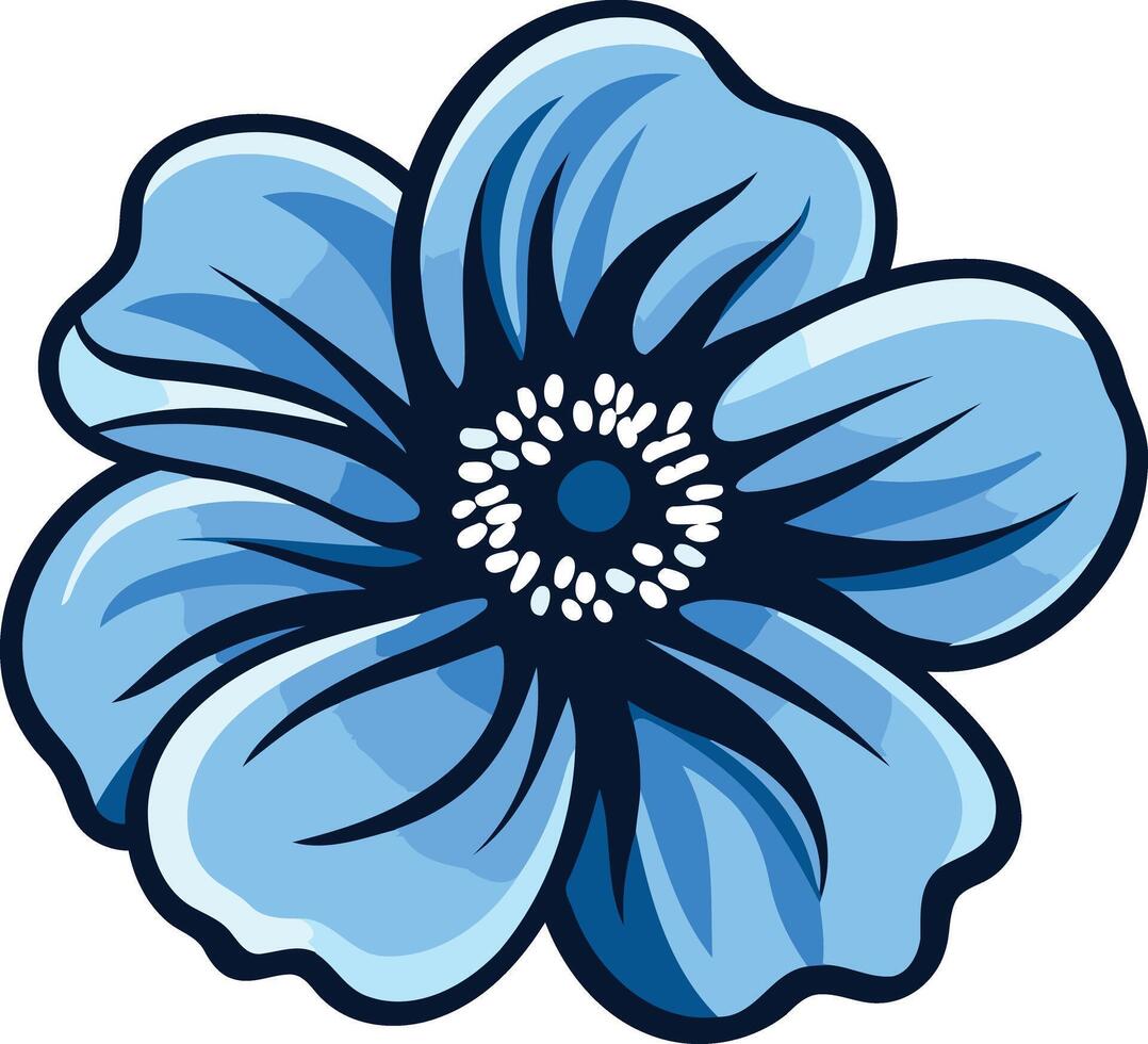 A vibrant blue flower with intricate details, perfect for adding a touch of nature to your designs vector