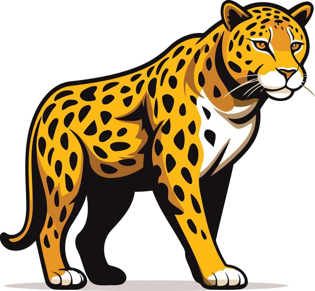 A bold and powerful illustration of a cheetah, perfect for branding, websites, or print materials vector