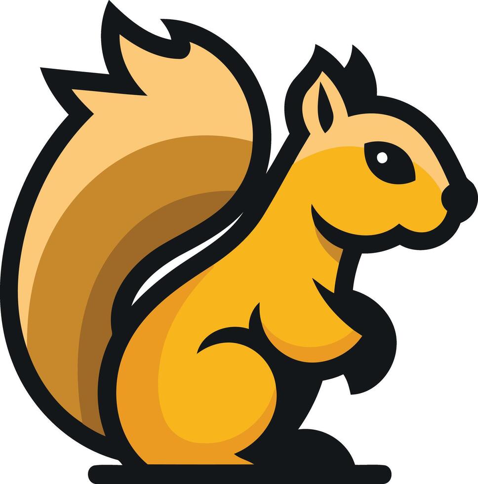 A cute and friendly cartoon squirrel logo, perfect for businesses and brands seeking a playful and energetic identity vector