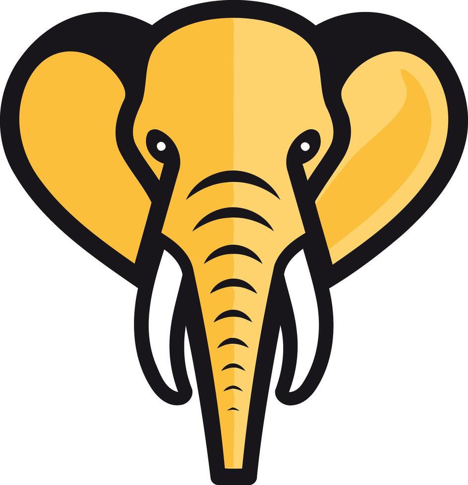 A bold and simple illustration of an elephant head vector