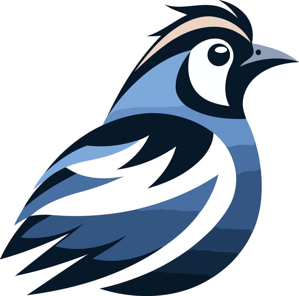 Stylized blue bird logo in a flat design style vector