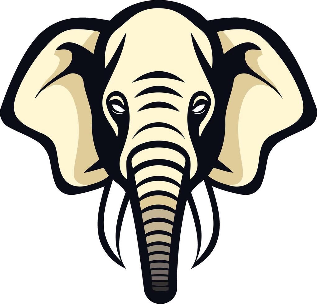 A bold, cartoon-style illustration of an elephant head, perfect for mascot designs, logos, and branding vector