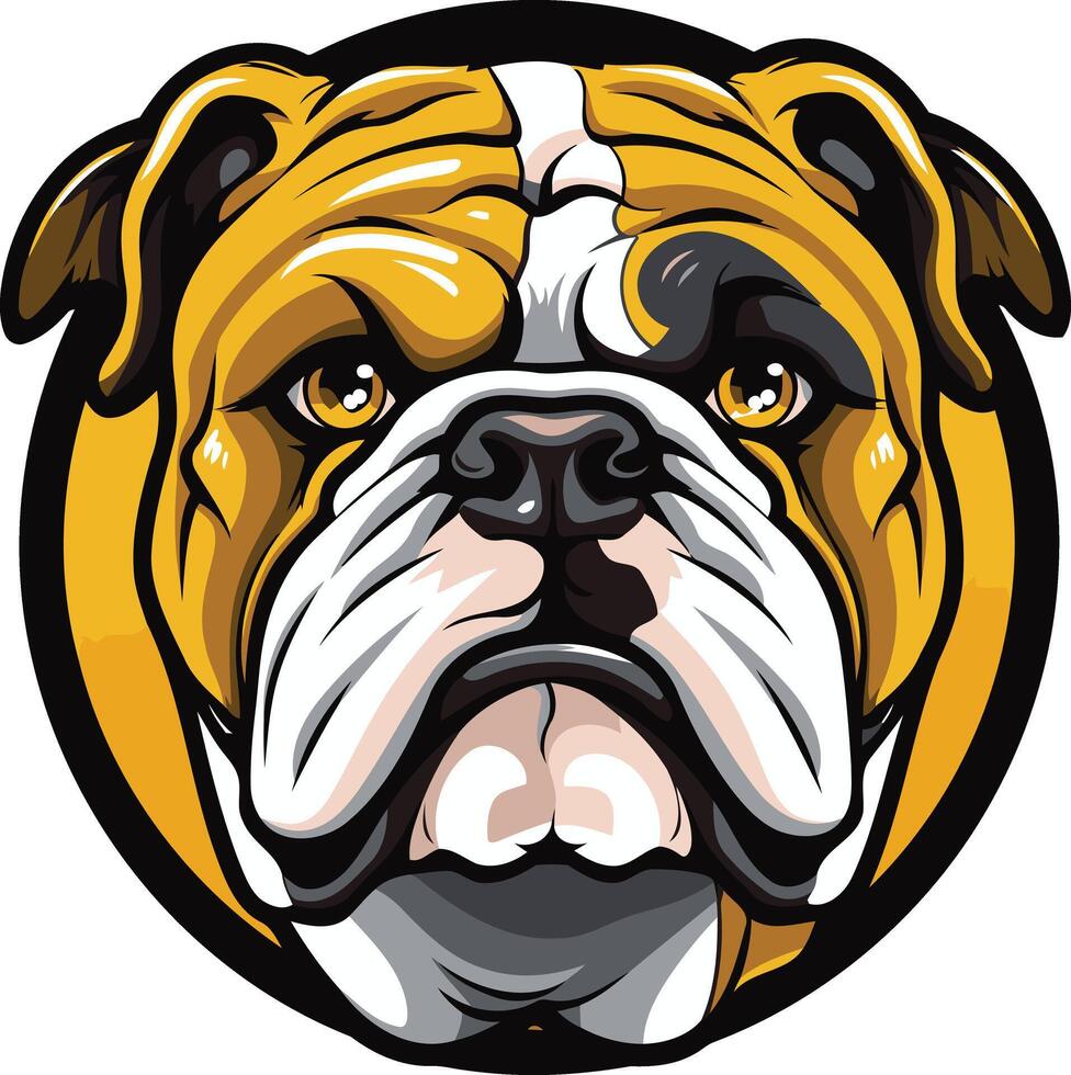 Close up Portrait of a Bulldog vector